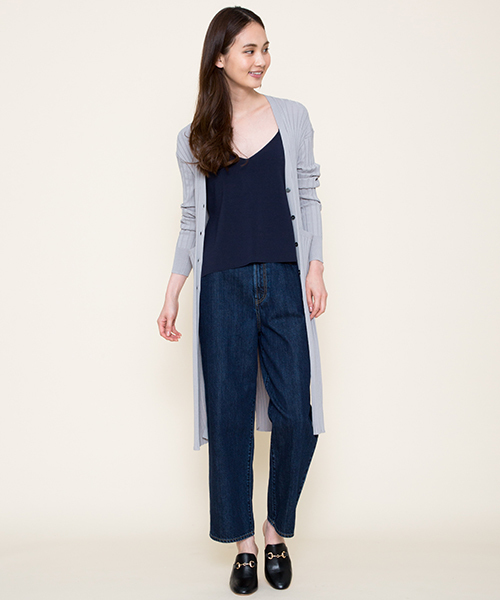 Moname（モナーム）の「■Moname ワイドデニムパンツ WIDE PANTS(ワイドパンツ)/41162003（デニムパンツ・レディース・インディゴブルー・23inch/24inch/25inch/26inch）」の16枚目の写真