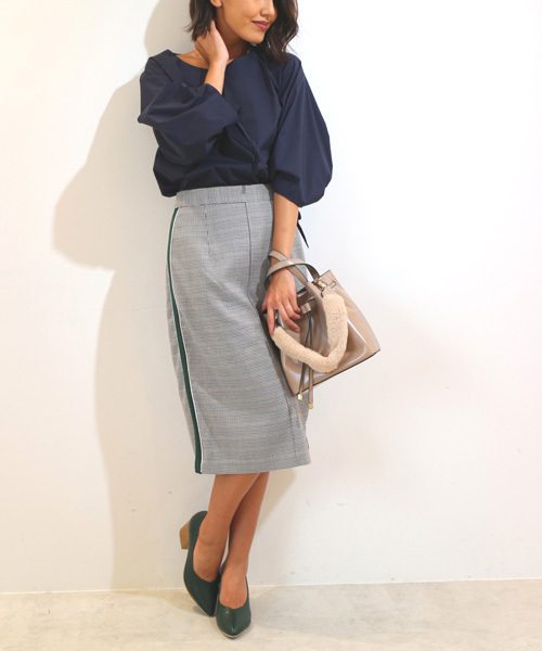 FREE'S MART（フリーズマート）の「◆サイドラインチェックペンシルスカート（スカート・レディース・グレー系その他/ホワイト系その他・MEDIUM/SMALL）」の8枚目の写真