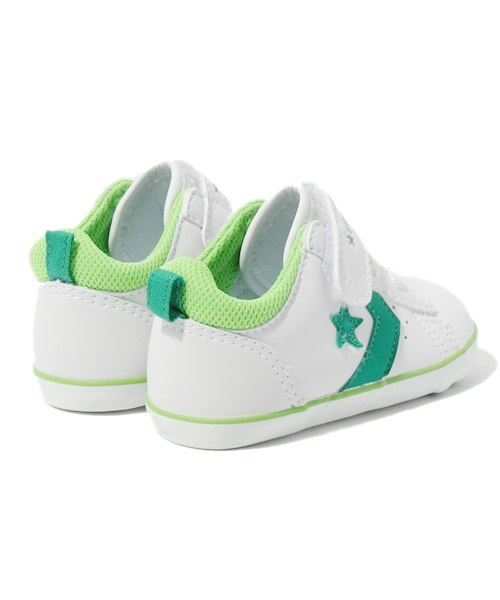 CONVERSE（コンバース）の「MINI P-L 2/ミニ P-L 2（スニーカー・キッズ・ホワイト系その他/ホワイト×グリーン・12cm/12.5cm/13cm/13.5㎝/14cm/14.5㎝/15cm）」の5枚目の写真