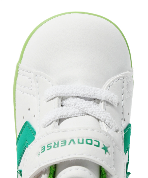 CONVERSE（コンバース）の「MINI P-L 2/ミニ P-L 2（スニーカー・キッズ・ホワイト系その他/ホワイト×グリーン・12cm/12.5cm/13cm/13.5㎝/14cm/14.5㎝/15cm）」の6枚目の写真