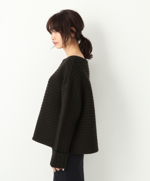 A part by（アパートバイ）の「3GAWワイドリブニットBN/PO 773016 （ニット/セーター・レディース・ブラック/オフホワイト/オレンジ・FREE）」の10枚目の写真