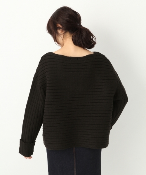 A part by（アパートバイ）の「3GAWワイドリブニットBN/PO 773016 （ニット/セーター・レディース・ブラック/オフホワイト/オレンジ・FREE）」の11枚目の写真