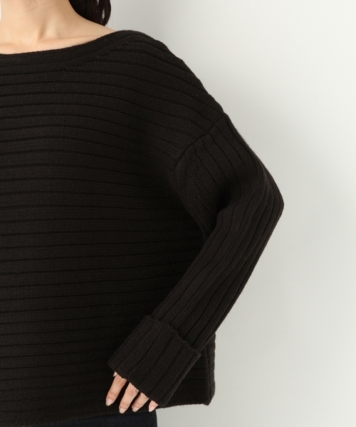 A part by（アパートバイ）の「3GAWワイドリブニットBN/PO 773016 （ニット/セーター・レディース・ブラック/オフホワイト/オレンジ・FREE）」の13枚目の写真