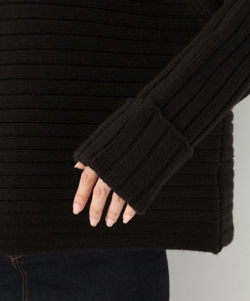 A part by（アパートバイ）の「3GAWワイドリブニットBN/PO 773016 （ニット/セーター・レディース・ブラック/オフホワイト/オレンジ・FREE）」の15枚目の写真