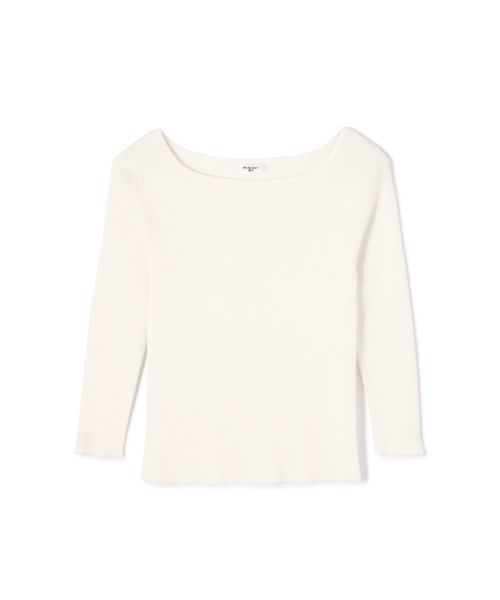 NATURAL BEAUTY BASIC（ナチュラルビューティーベーシック）の「◆ファインゲージリブ七分袖ニット（ニット/セーター・レディース・ブラック/ネイビー/ブルー/ホワイト系その他/グレー/レッド・MEDIUM）」の11枚目の写真