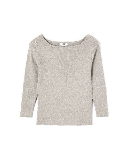 NATURAL BEAUTY BASIC（ナチュラルビューティーベーシック）の「◆ファインゲージリブ七分袖ニット（ニット/セーター・レディース・ブラック/ネイビー/ブルー/ホワイト系その他/グレー/レッド・MEDIUM）」の17枚目の写真