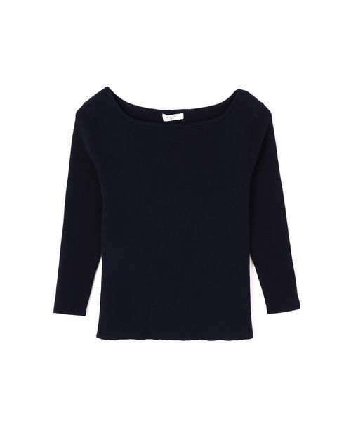 NATURAL BEAUTY BASIC（ナチュラルビューティーベーシック）の「◆ファインゲージリブ七分袖ニット（ニット/セーター・レディース・ブラック/ネイビー/ブルー/ホワイト系その他/グレー/レッド・MEDIUM）」の21枚目の写真