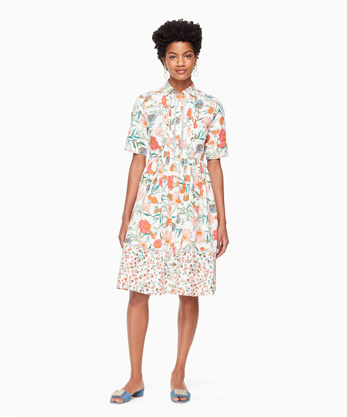 Kate Spade New York ケイトスペード ニューヨーク の ピクニック パーフェクト ブロッサム ポプリン シャツドレス シャツワンピース Wear