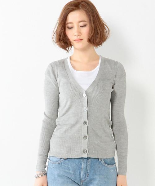 UNITED ARROWS（ユナイテッドアローズ）の「○UAB シルクリブVネック カーディガン◆（カーディガン/ボレロ・レディース・ホワイト/ブラック/ライトグレー/ベージュ/ネイビー/ワインレッド/ピンク/その他1/ライトピンク/その他4/その他5・38/40）」の13枚目の写真