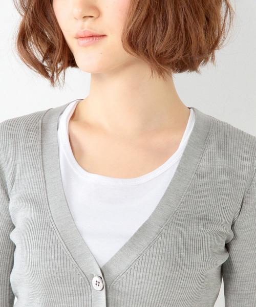 UNITED ARROWS（ユナイテッドアローズ）の「○UAB シルクリブVネック カーディガン◆（カーディガン/ボレロ・レディース・ホワイト/ブラック/ライトグレー/ベージュ/ネイビー/ワインレッド/ピンク/その他1/ライトピンク/その他4/その他5・38/40）」の16枚目の写真