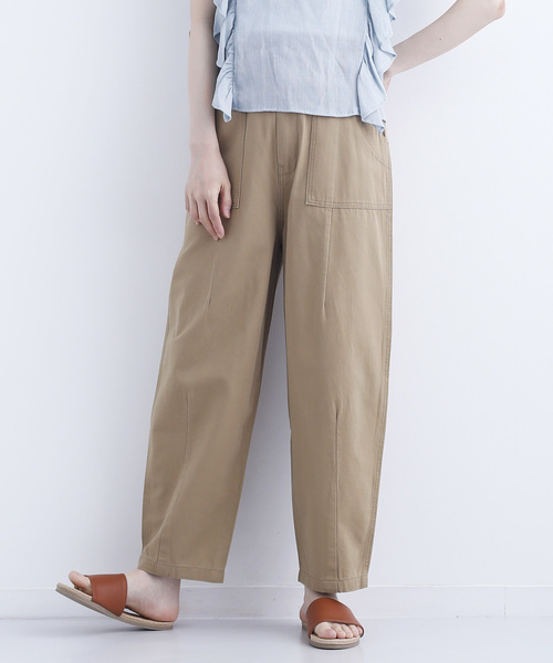 MERLOT（メルロー）の「コットンツイルミリタリーパンツ003-7527（カーゴパンツ・レディース・ベージュ/ピンク/カーキ/ネイビー/ブラック・FREE）」の2枚目の写真