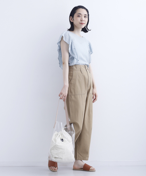 MERLOT（メルロー）の「コットンツイルミリタリーパンツ003-7527（カーゴパンツ・レディース・ベージュ/ピンク/カーキ/ネイビー/ブラック・FREE）」の20枚目の写真