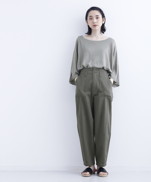 MERLOT（メルロー）の「コットンツイルミリタリーパンツ003-7527（カーゴパンツ・レディース・ベージュ/ピンク/カーキ/ネイビー/ブラック・FREE）」の17枚目の写真