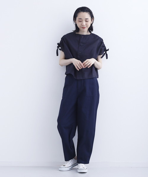 MERLOT（メルロー）の「コットンツイルミリタリーパンツ003-7527（カーゴパンツ・レディース・ベージュ/ピンク/カーキ/ネイビー/ブラック・FREE）」の13枚目の写真