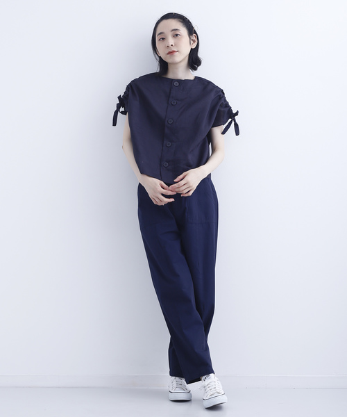 MERLOT（メルロー）の「コットンツイルミリタリーパンツ003-7527（カーゴパンツ・レディース・ベージュ/ピンク/カーキ/ネイビー/ブラック・FREE）」の12枚目の写真