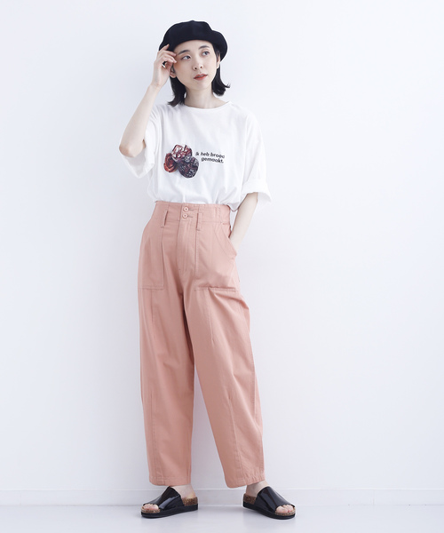 MERLOT（メルロー）の「コットンツイルミリタリーパンツ003-7527（カーゴパンツ・レディース・ベージュ/ピンク/カーキ/ネイビー/ブラック・FREE）」の11枚目の写真