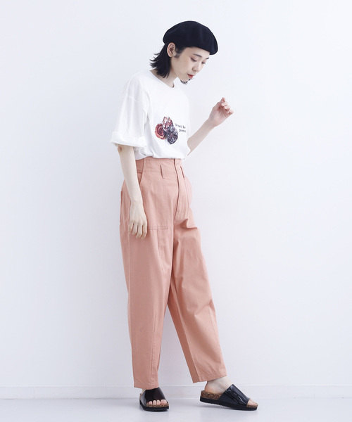 MERLOT（メルロー）の「コットンツイルミリタリーパンツ003-7527（カーゴパンツ・レディース・ベージュ/ピンク/カーキ/ネイビー/ブラック・FREE）」の10枚目の写真