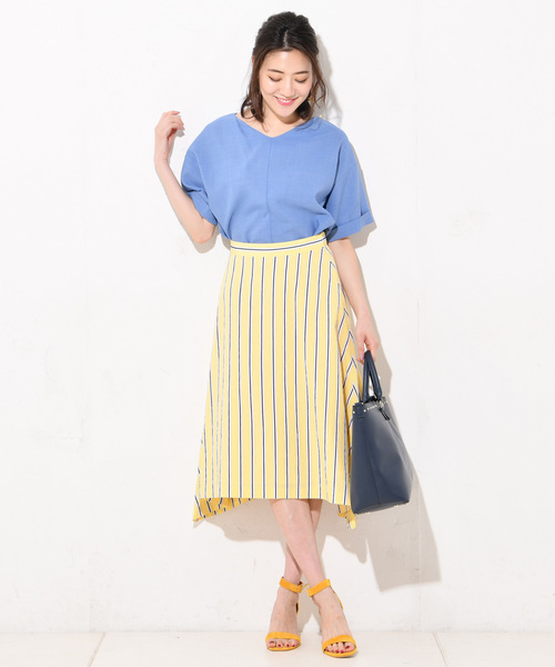 RIVE DROITE（リヴドロワ）の「麻調合繊Vネックブラウス（シャツ/ブラウス・レディース・ライトブルー/ベージュ/ネイビー/グリーン・FREE）」の18枚目の写真