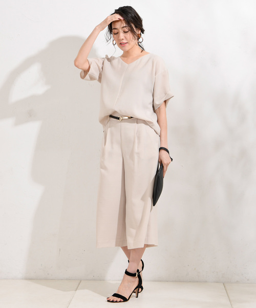 RIVE DROITE（リヴドロワ）の「麻調合繊Vネックブラウス（シャツ/ブラウス・レディース・ライトブルー/ベージュ/ネイビー/グリーン・FREE）」の11枚目の写真