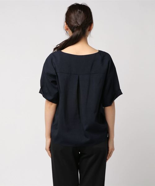 RIVE DROITE（リヴドロワ）の「麻調合繊Vネックブラウス（シャツ/ブラウス・レディース・ライトブルー/ベージュ/ネイビー/グリーン・FREE）」の6枚目の写真