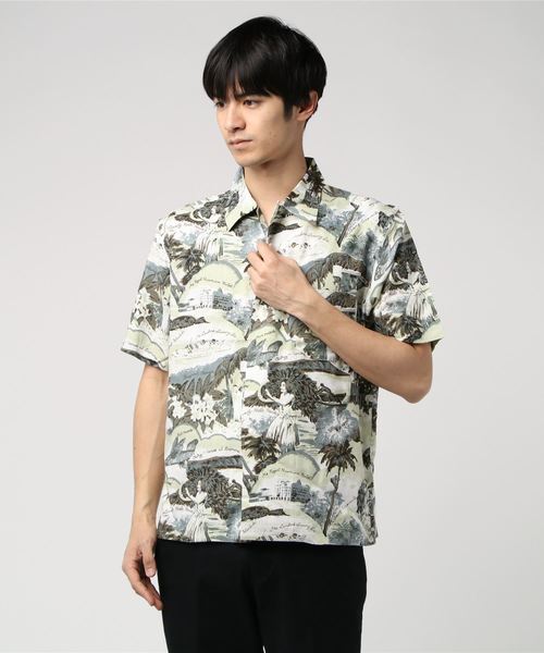 TOWN CRAFT/タウンクラフト LEAF PRINTED OPEN SHIRTS TOWN CRAFT/タウンクラフト LEAF PRINTED OPEN SHIRTS