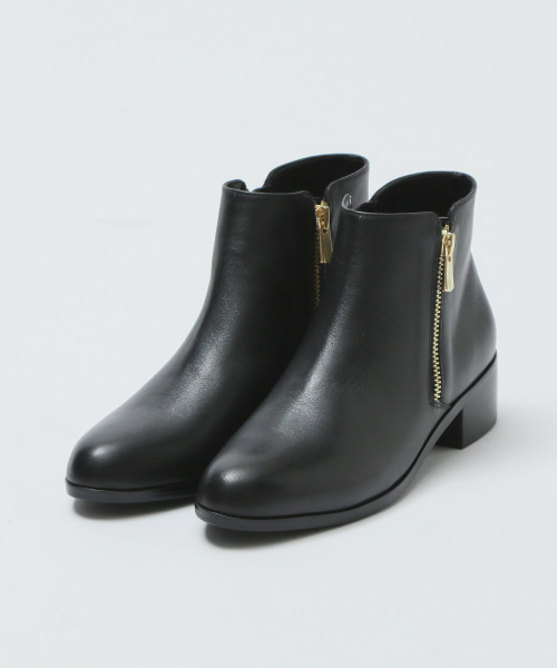 PICHE ABAHOUSE（ピシェ アバハウス）の「【晴雨兼用】Wジップショートブーツ（ブーツ・レディース・ブラック/グレー/ダークブラウン・34/35/36/37/38/39/40）」の2枚目の写真