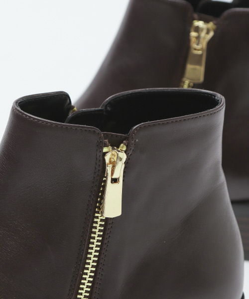 PICHE ABAHOUSE（ピシェ アバハウス）の「【晴雨兼用】Wジップショートブーツ（ブーツ・レディース・ブラック/グレー/ダークブラウン・34/35/36/37/38/39/40）」の13枚目の写真