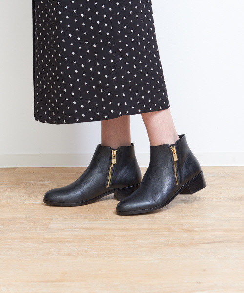 PICHE ABAHOUSE（ピシェ アバハウス）の「【晴雨兼用】Wジップショートブーツ（ブーツ・レディース・ブラック/グレー/ダークブラウン・34/35/36/37/38/39/40）」の5枚目の写真