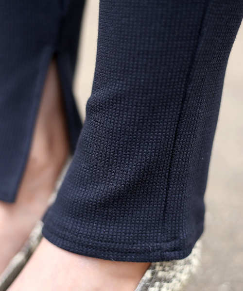 Bou Jeloud（ブージュルード）の「≪2018AW新作≫【ＷＥＢ限定】オールシーズン使える◇ワッフルスリットレギンス（レギンス/スパッツ・レディース・ブラック/杢グレー・FREE）」の6枚目の写真