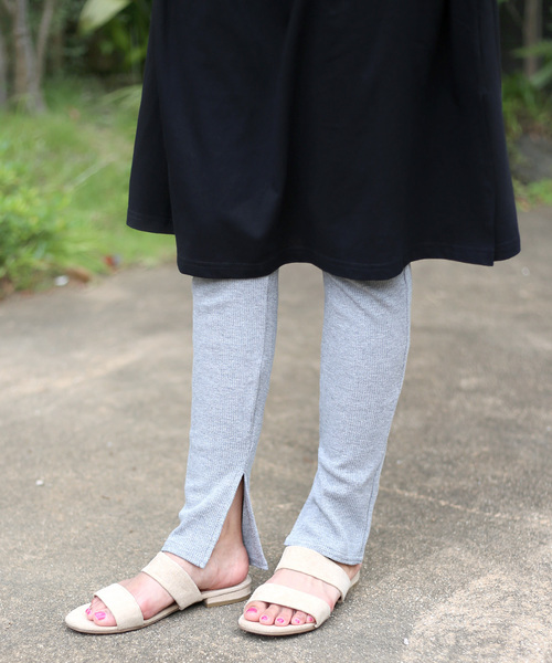 Bou Jeloud（ブージュルード）の「≪2018AW新作≫【ＷＥＢ限定】オールシーズン使える◇ワッフルスリットレギンス（レギンス/スパッツ・レディース・ブラック/杢グレー・FREE）」の8枚目の写真