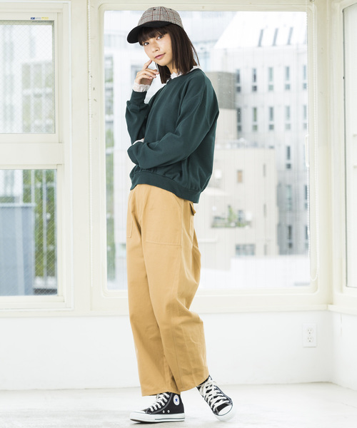 WEGO（ウィゴー）の「WEGO/レースフリルスウェット（スウェット・レディース・ブラック/ダークグリーン/ピンク/杢グレー/キャメル/パープル・FREE）」の22枚目の写真