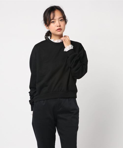 WEGO（ウィゴー）の「WEGO/レースフリルスウェット（スウェット・レディース・ブラック/ダークグリーン/ピンク/杢グレー/キャメル/パープル・FREE）」の13枚目の写真