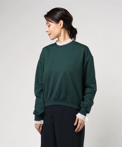 WEGO（ウィゴー）の「WEGO/レースフリルスウェット（スウェット・レディース・ブラック/ダークグリーン/ピンク/杢グレー/キャメル/パープル・FREE）」の11枚目の写真