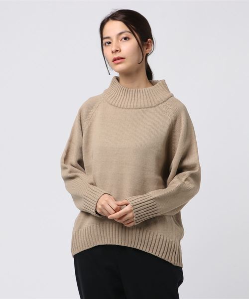 one way(ワンウェイ)の「立ち襟BIGニット(ニット/セーター・レディース・ホワイト/ライトグレー/ブラック/ライトブラウン/ダークブラウン・FREE)」の5枚目の写真