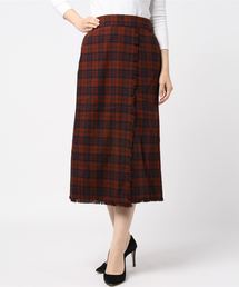 STYLEBLOCK | 先染めグラフチェック柄フリンジミモレ丈スカート(スカート)