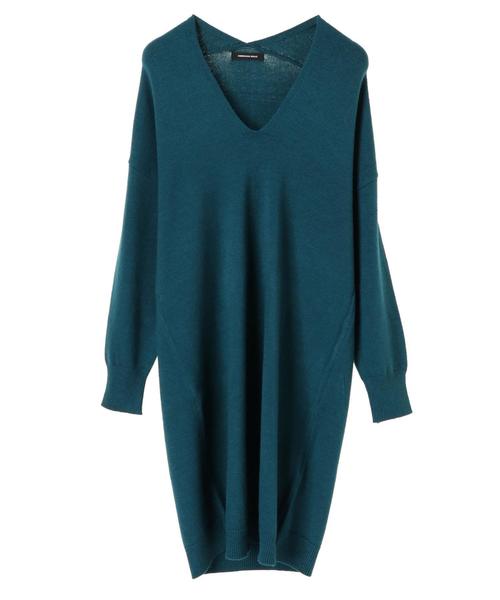 AMERICAN HOLIC(アメリカンホリック)の「・抜け衿ニットチュニック *(チュニック・レディース・チャコールグレー/ブラック/ベージュ/グリーン・FREE)」の14枚目の写真