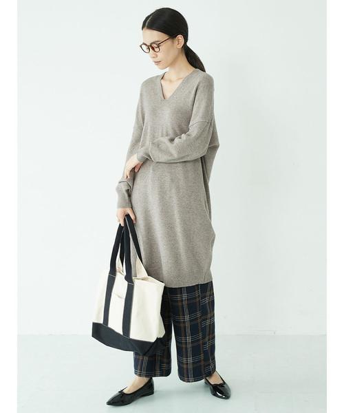 AMERICAN HOLIC(アメリカンホリック)の「・抜け衿ニットチュニック *(チュニック・レディース・チャコールグレー/ブラック/ベージュ/グリーン・FREE)」の9枚目の写真