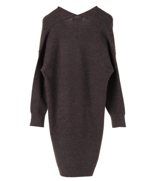 AMERICAN HOLIC(アメリカンホリック)の「・抜け衿ニットチュニック *(チュニック・レディース・チャコールグレー/ブラック/ベージュ/グリーン・FREE)」の15枚目の写真