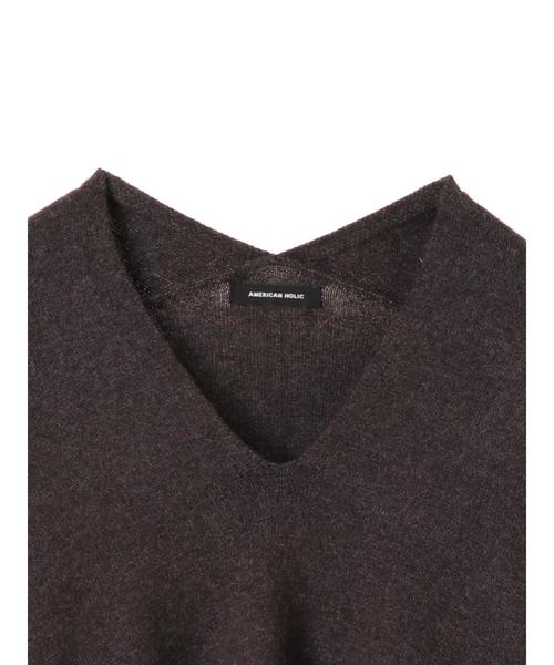 AMERICAN HOLIC(アメリカンホリック)の「・抜け衿ニットチュニック *(チュニック・レディース・チャコールグレー/ブラック/ベージュ/グリーン・FREE)」の8枚目の写真