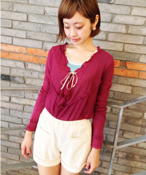 Kastane（カスタネ）の「カットコーデュロイPT（その他パンツ・レディース・オフホワイト/グリーン/その他8/ネイビー・FREE）」の15枚目の写真