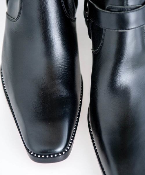 Buffalo Bobs（バッファローボブズ）の「ZIGGY-SMOOTH W/RHINESTONE(ジギースムース ラインストーン）カウレザー ラインストーン ヒールブーツ（ブーツ・メンズ・ブラック・41/43）」の3枚目の写真
