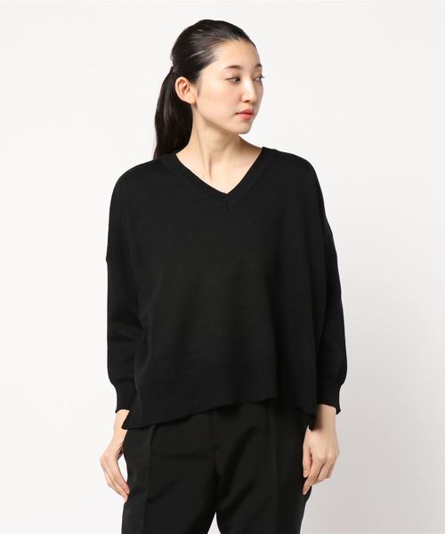 AMERICAN HOLIC(アメリカンホリック)の「・接結BASIC Vネックプルオーバー*(ニット/セーター・レディース・カーキ/オフホワイト/レッド系その他5/キャメル/ブラウン/ブルー/ブラック/ネイビー・FREE)」の3枚目の写真