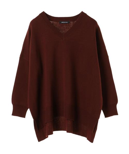 AMERICAN HOLIC(アメリカンホリック)の「・接結BASIC Vネックプルオーバー*(ニット/セーター・レディース・カーキ/オフホワイト/レッド系その他5/キャメル/ブラウン/ブルー/ブラック/ネイビー・FREE)」の20枚目の写真
