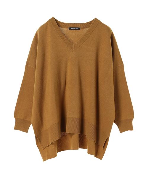 AMERICAN HOLIC(アメリカンホリック)の「・接結BASIC Vネックプルオーバー*(ニット/セーター・レディース・カーキ/オフホワイト/レッド系その他5/キャメル/ブラウン/ブルー/ブラック/ネイビー・FREE)」の18枚目の写真
