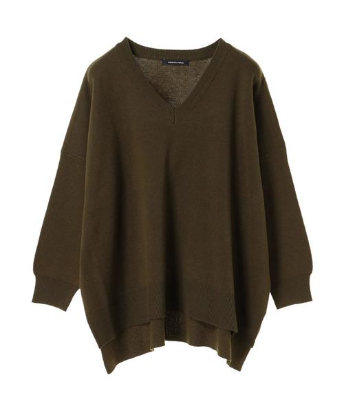 AMERICAN HOLIC(アメリカンホリック)の「・接結BASIC Vネックプルオーバー*(ニット/セーター・レディース・カーキ/オフホワイト/レッド系その他5/キャメル/ブラウン/ブルー/ブラック/ネイビー・FREE)」の17枚目の写真