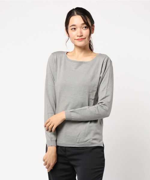 AMERICAN HOLIC(アメリカンホリック)の「ボートネックプルオーバー *(ニット/セーター・レディース・ブラック/ネイビー/オフホワイト/カーキ/杢グレー/その他7/ホワイト系その他4/ブルー系その他2・M/L)」の4枚目の写真