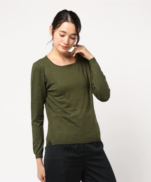 AMERICAN HOLIC(アメリカンホリック)の「ボートネックプルオーバー *(ニット/セーター・レディース・ブラック/ネイビー/オフホワイト/カーキ/杢グレー/その他7/ホワイト系その他4/ブルー系その他2・M/L)」の5枚目の写真