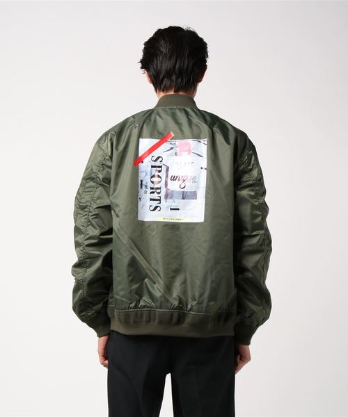 STYLEBLOCK(スタイルブロック)の「ナイロンデコレーションMA-1フライトジャケット(MA-1・メンズ・ブラック/オリーブ・M/L/XL)」の3枚目の写真