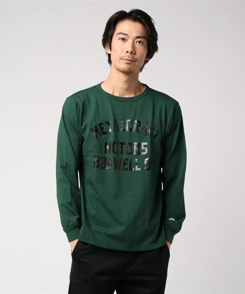 Champion(チャンピオン)の「【Champion/チャンピオン】メンズ Tシャツ ロングスリーブTシャツ(Tシャツ/カットソー・メンズ・グレー/ブラック/ネイビー/オフホワイト/ダークグリーン・LARGE/MEDIUM/X-LARGE)」の4枚目の写真
