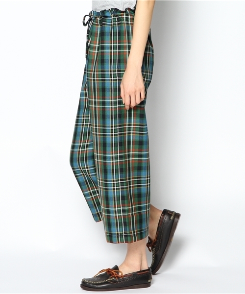 BEAMS BOY（ビームスボーイ）の「□BEAMS BOY / タータンチェックイージーパンツ **（その他パンツ・レディース・グレー/グリーン/ライトブルー/ネイビー・ONE SIZE）」の5枚目の写真